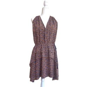Derek Lam 10 Crosby Women Size 6 Silk Bohemian Print Fit Flare Sleeveless Dress